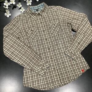 The North Face Yoked Plaid Western Fitted Button Up Shirt Floral Embroidery